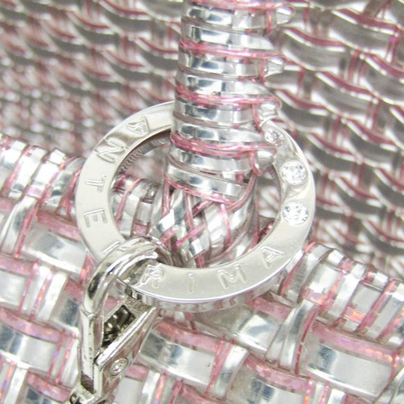 Anteprima Intreccio PB15F07178 Women's Wire Tote Bag Pink,Silver - Picture 10 of 13